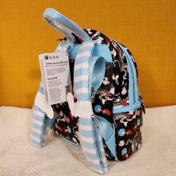 Loungefly Dr. Seuss Cat In The Hat AOP Mini Backpack NEW main image 11